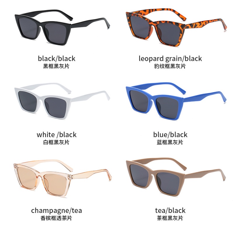 (YUZHU) COD Gaya Eropa dan Amerika Retro Cat Eye Sunglasses Perempuan INS Fashion Kepribadian Street Shooting Sunglasses