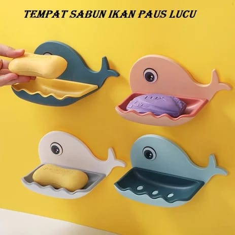 Tempat Sabun Tempel Motif Ikan Paus Tempat Sabun Mandi tempel Anak-anak