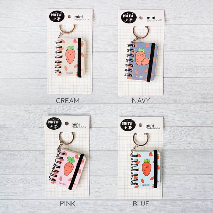 

Terlaris Mini Carrot Keychain Spiral Plain Notes / Buku Catatan / Buku Tulis - BLUE