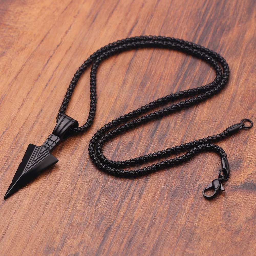 【COD Tangding】Creative Personality Alloy Spearhead Necklace for Men Fashion Accessories Jewelry