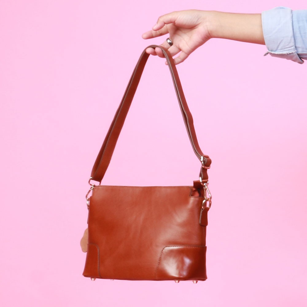 Tas Selempang Kulit Wanita Asli Tas Slempang Wanita Kulit Cewek AL02 Morgante Sling Bag Fungsional KULIT SAPI ASLI ALICE LEATHER GARANSI ORIGINAL