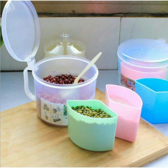 Unik KOTAK   TEMPAT PENYIMPANAN BUMBU SERBAGUNA UNIK 3 SEKAT Berkualitas