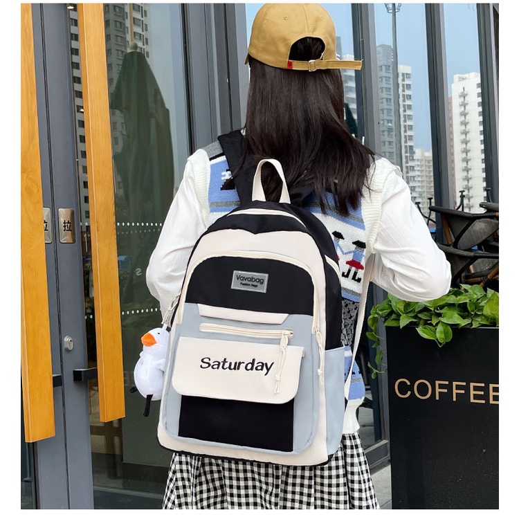 WYK94 Tas Ransel Wanita Pria SATURDAY Sekolah Kuliah Backpack School Impor TKM