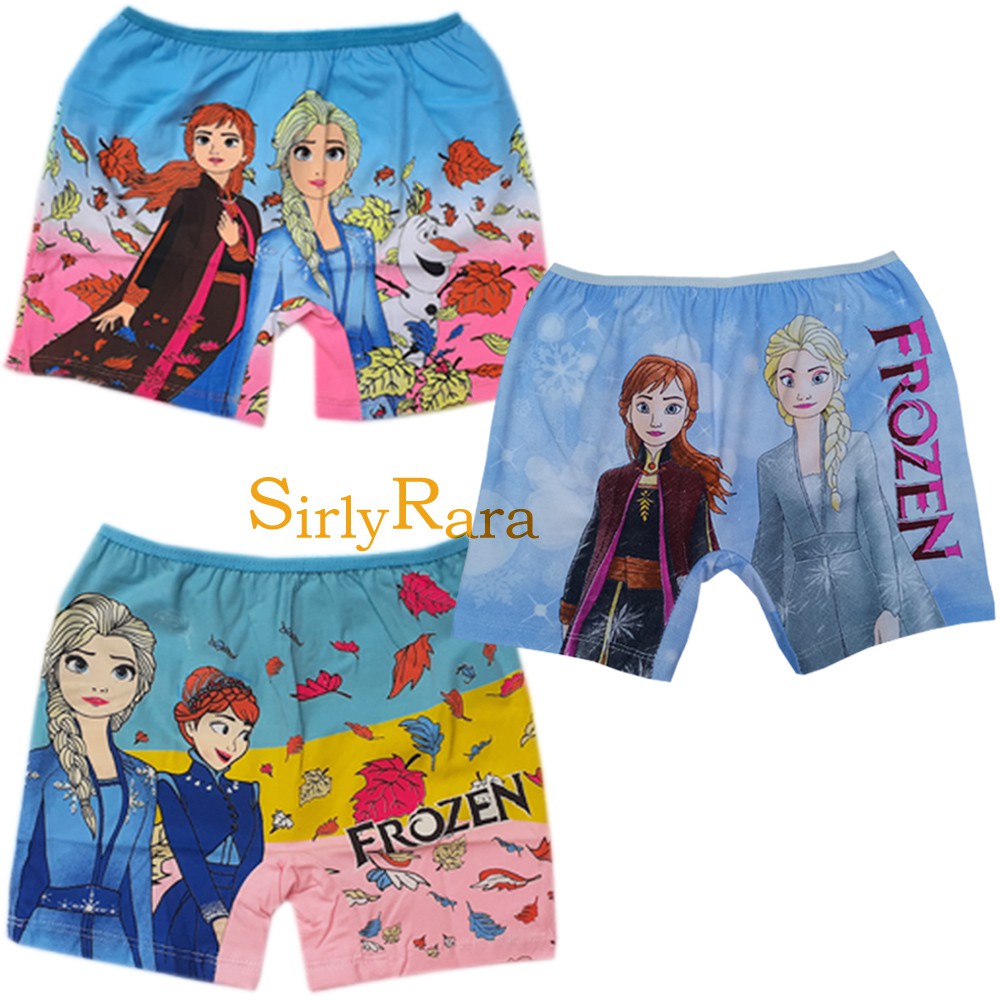 3Pcs Short / Celana pendek Anak Perempuan Lucu Celana Pendek Dengan Motif Kartun Frozen