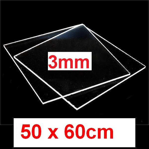 

Acrylic / acrilic / akrilik bening, tebal 3mm ukuran 50cm x 60cm