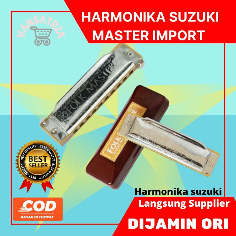 SUZUKI HARMONIKA Harmonika Suzuki Folkmaster 10 Holes Key C ORI Terlaris Termurah