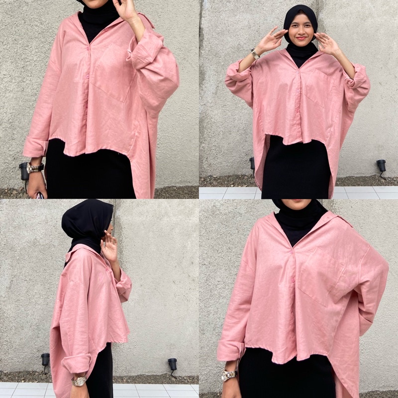 Kemeja linen oversized / kemeja olivia