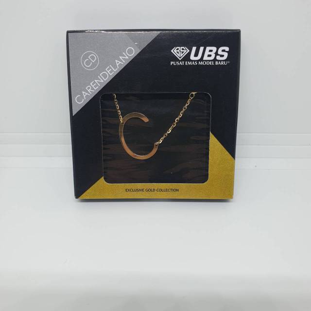 Kalung Emas 375 Alpha Beta Milea UBS Carendelano Huruf C