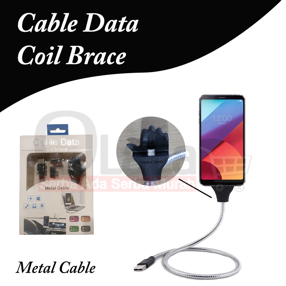 Stainless Steel Kabel Data Micro USB USB-104 STAND