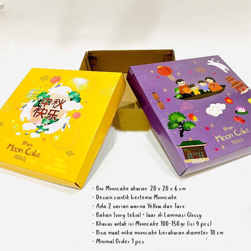 (5pcs)kardus tenteng box mooncake 100-150 gram dus kue bulan kotak kemasan packaging hampers mid aut