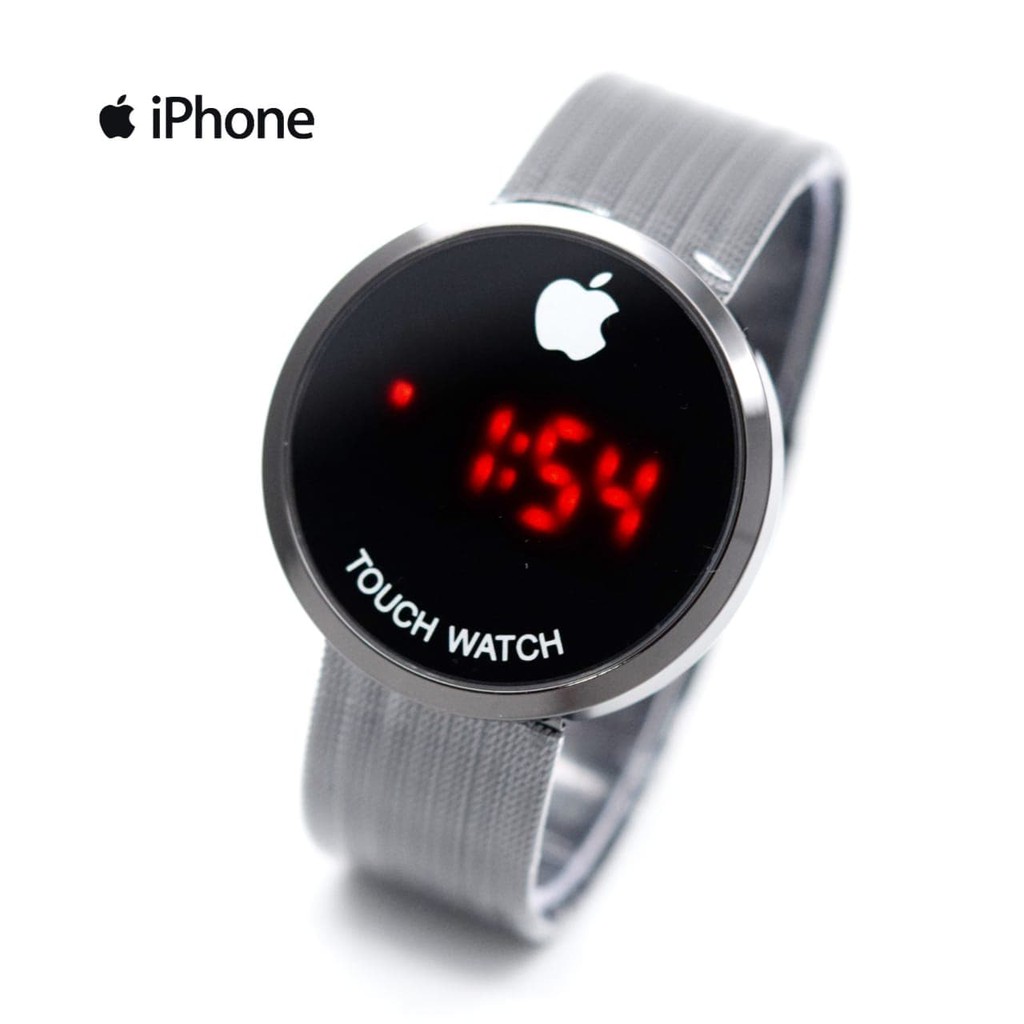 Vanadzor Lahti Jam Tangan Pria / Cowok Iphone Watch LED Bulat Pasir Black Full