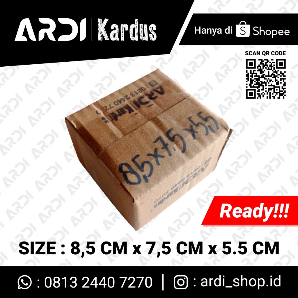 

KARDUS SIZE 8,5 CM X 7,5 CM X 5,5 CM