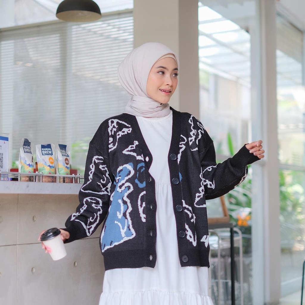 Cardi dino cardigan rajut oversize/cardigan rajut wanita terbaru 2022/cardigan wanita rajut korean s