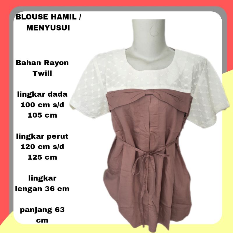 ATASAN HAMIL / ATASAN IBU MENYUSUI blouse ibu hamil terbaru atasan wanita bumil atasan ibu menyusui kerja jumbo blus hamil atasan cewek hamil cewe hamil perempuan busui