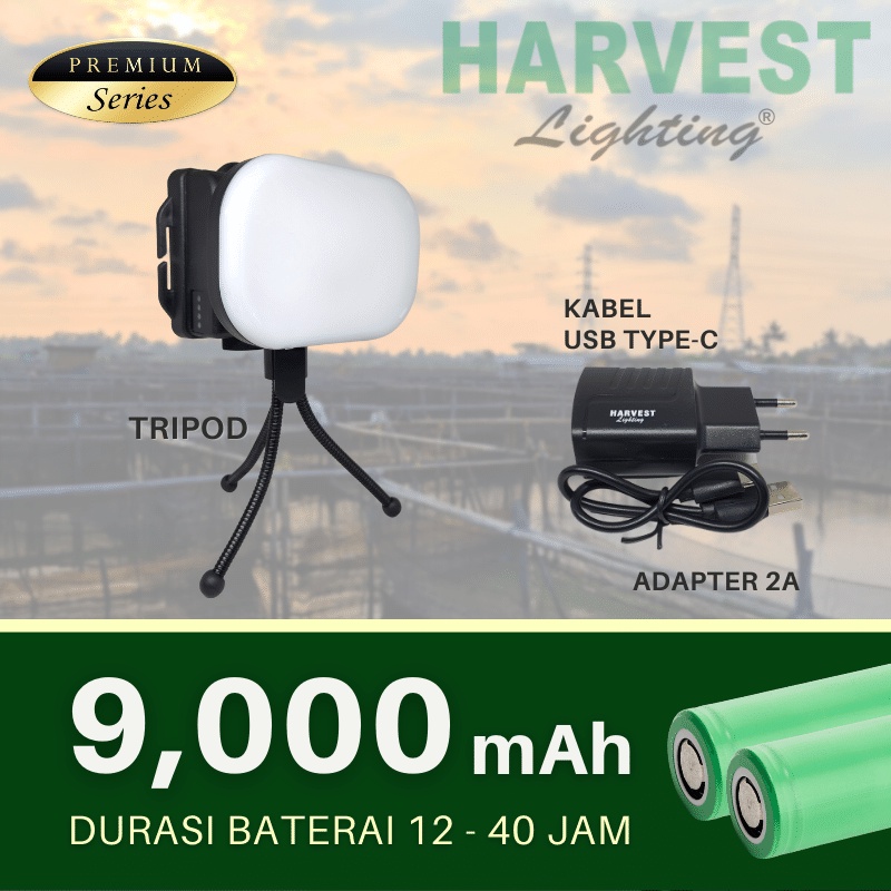 A280W HARVEST LIGHTING Senter Kepala LED Super Terang FLOODLIGHT  - Paket Isi 3 -  Headlamp PREMIUM Lampu Emergency Travel Tambang Hunting Rechargeable Original Bergaransi