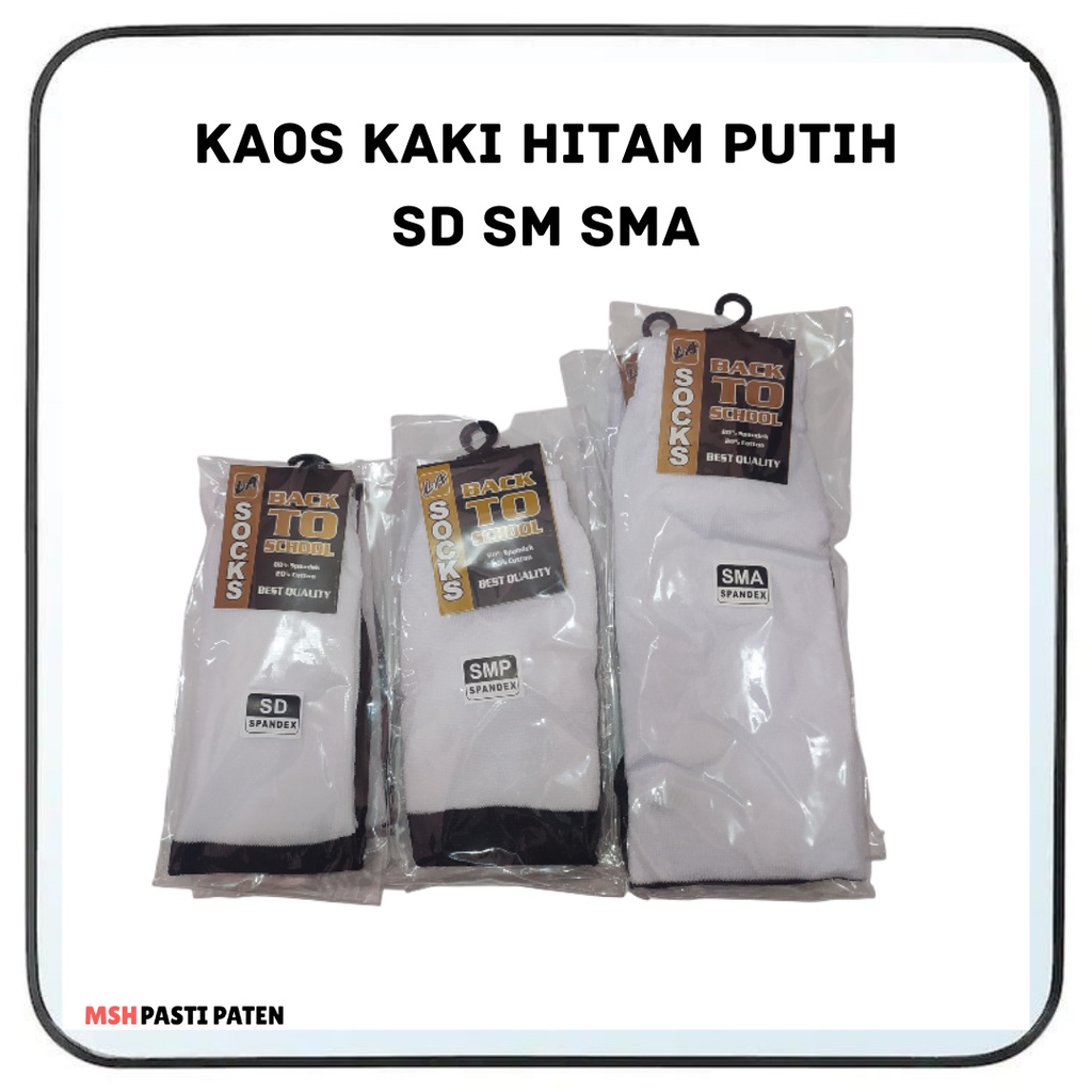 KAOS KAKI SD SMP SMA HITAM PUTIH / Kaos Kaki Anak Sekolah