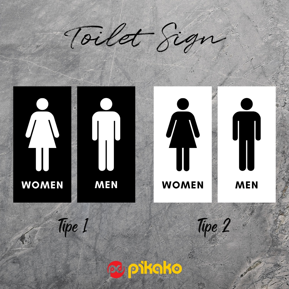 

Sign Board Signage Acrylic Papan Akrilik Toilet Sign Portait Persegi Panjang