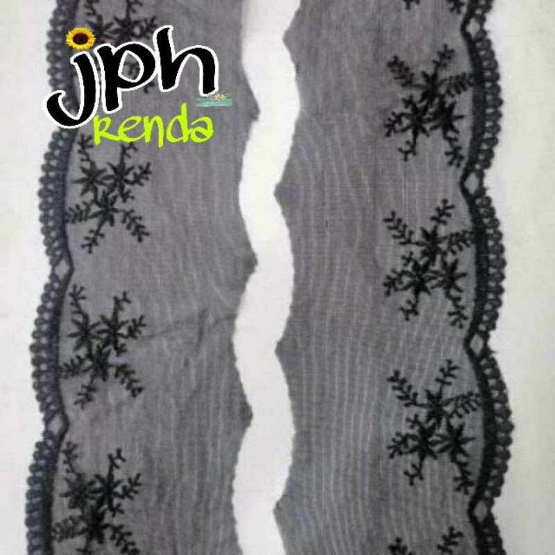 Renda tile lebar 10cm, renda bordir isi 15yard