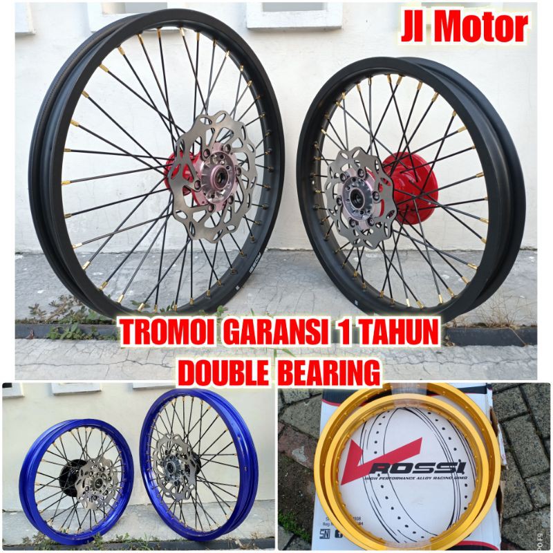 PAKETAN WheelSet VELG KLX CRF WR 16 19 18 21 Set - VELG TRAIL TROMOL JARI2 KLX150 CRF150 WR155 CRF150L RING 16 19 - 18 21 - 17 19 PLUS CAKRAM BERGARANSI