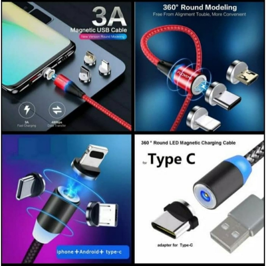 KABEL MAGNETIC 3in1 fast charging Plus Pack magnetic cable import exclusive