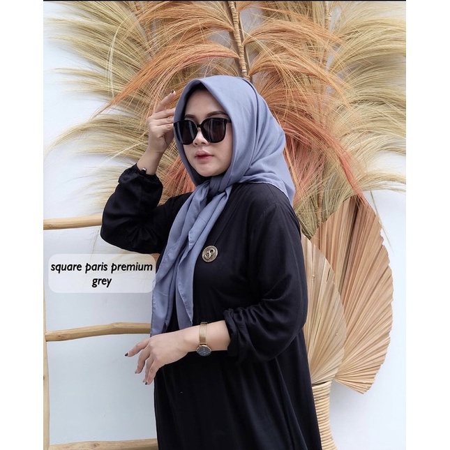 SEGIEMPAT PARIS PREMIUM SQUARE HIJAB ANTI LETOY COTTON VOAL JAHIT TEPI