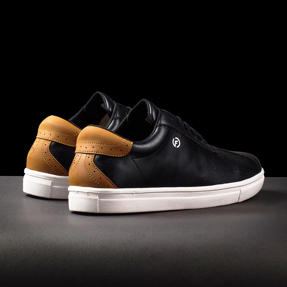 SMITH BLACK |ManNeedMe x FlazhBack| Sepatu Sneakers Pria Kets Casual ORIGINAL