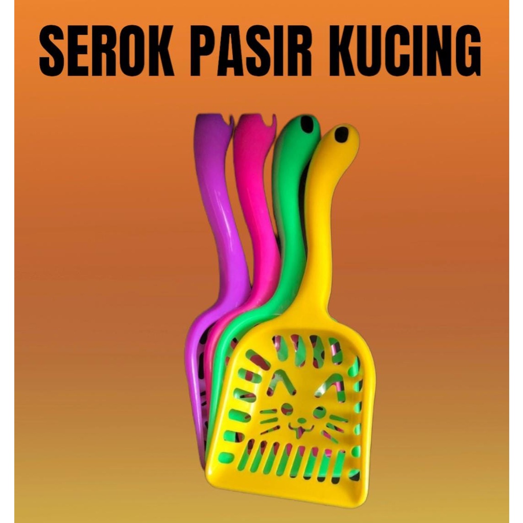 Serokan kucing motif / serokan pasir kucing /scoop pasir kucing serok pasir kucing