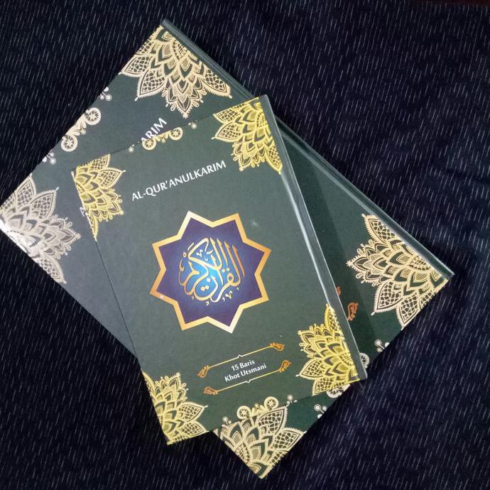 Kualitas Terbaik] Al Quran Khot Ustmani 15 Baris Ayat Pojok A5-Al Quran Samsia Ustmani