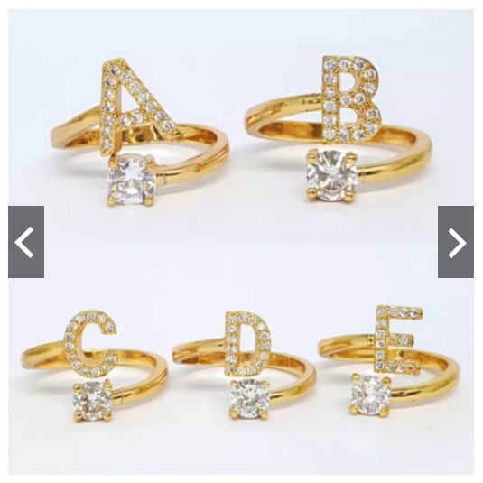 syifajewelry Cincin xuping / cincin alfabet / cincin huruf Xuping/ cincin inisial nama xuping