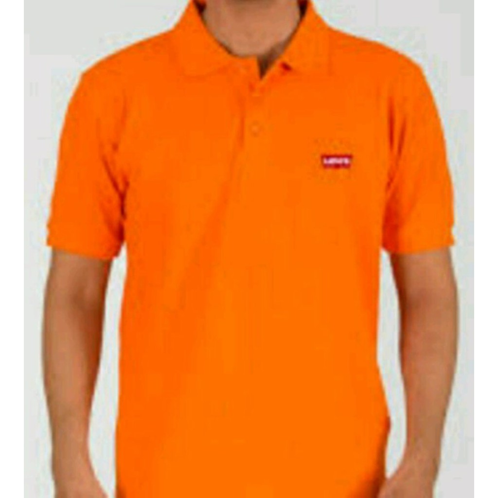 Jual Kaos Polo Tshirt Pria BIG SIZE XXXL XXXXL LEVIS ORANGE Diskon