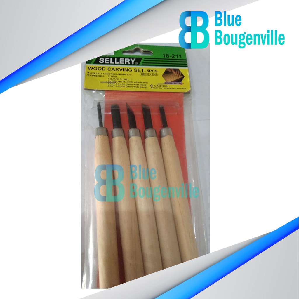 Pahat ukir set Sellery 5pcs (wood carving set)