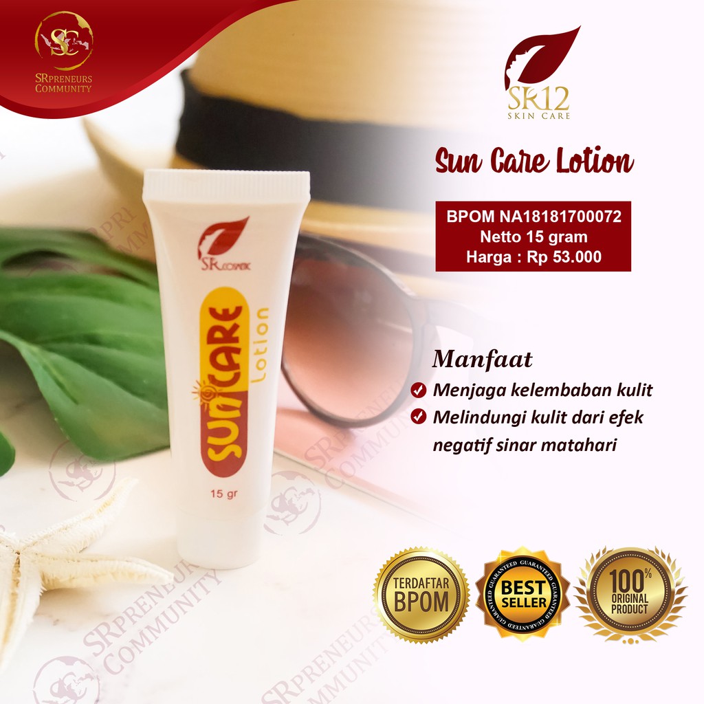 SR12 HERBAL SKINCARE SUNCARE LOTION BPOM / SUNBLOCK WAJAH BPOM MENJAGA KULIT TETAP SEHAT &amp; LEMBAB