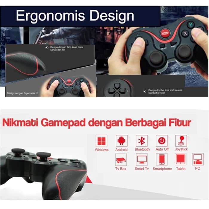 X3 Gamepad Bluetooth Controller for Android Terios With Holder