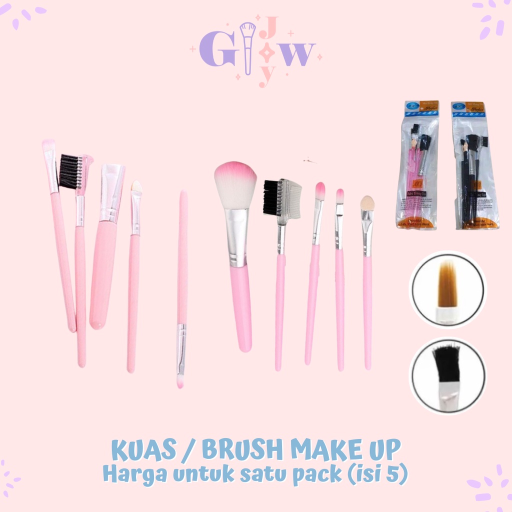 A69 BRUSH KUAS MAKE UP ISI 5pcs warna hitam pink murah termurah viral artist artis bedak foundation blush bronzer alis brow eyebrow eye lip bibir lipstick eyeshadow eyeliner paket paketan pastel cantik murah termurah anak remaja ibu