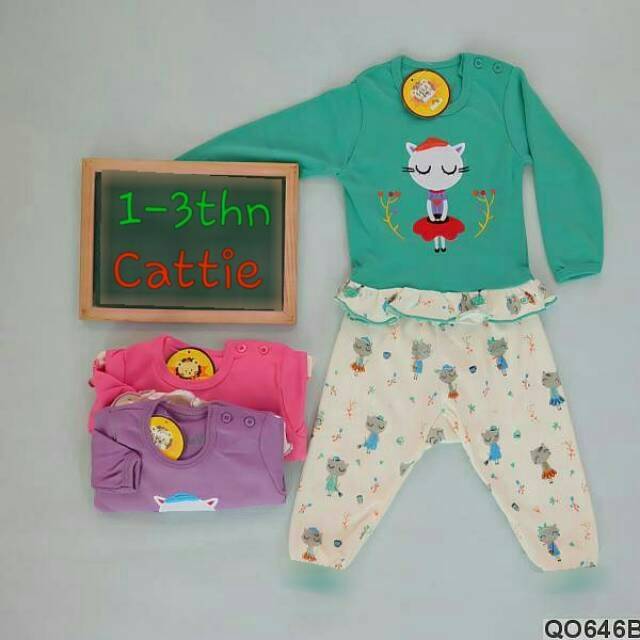 Setelan Piyama Anak Cewek sz:1/2/3 (1-3thn) LeeVa Lalapoo