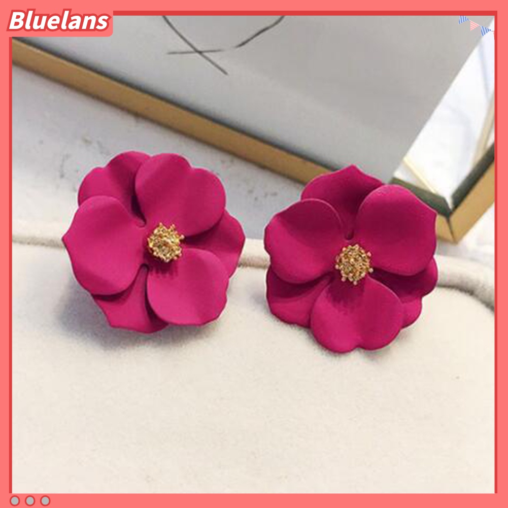 Anting Stud Desain Bunga Warna-Warni Untuk Wanita