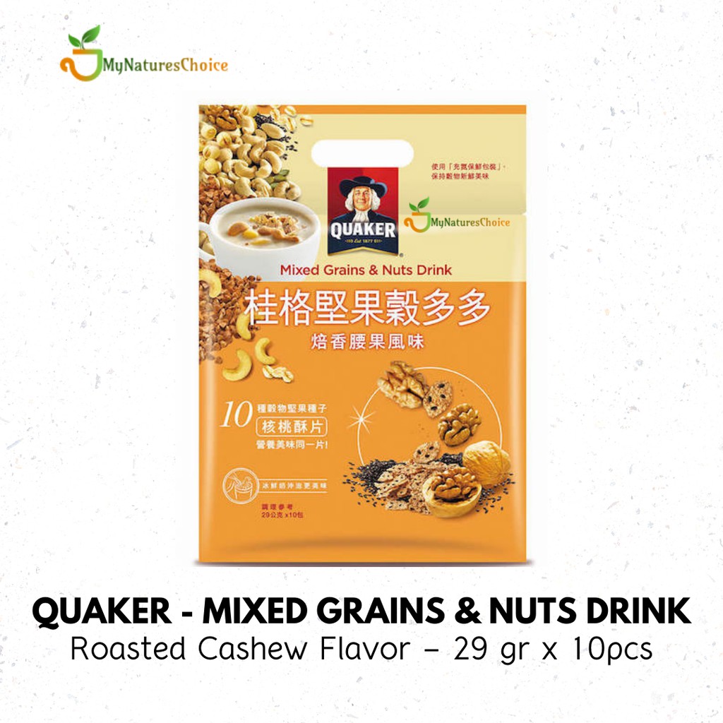 

Quaker Mixed Grains & Nuts - Roasted Cashew [29gr x 10 sachet] - Import Taiwan