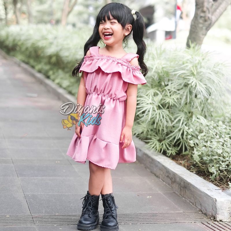 SABRINA -Dress anak tali pundak ala korea| Dress baju anak perempuan | Dress baju bayi | Gaun pesta anak bayi ori diyanis kids