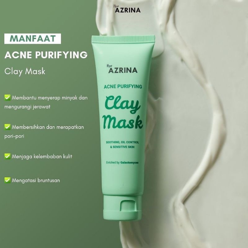 AZRINA PURE CHARCOAL MUD MASK ACNE CLAY MASK 50 ML BPOM !!!!