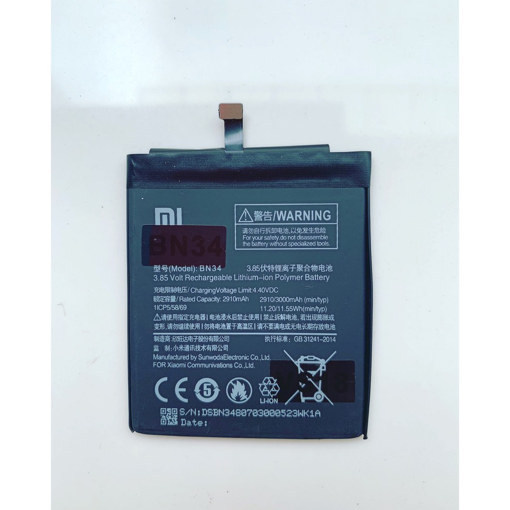 Battery Baterai Batre Handphone Xiaomi Redmi 5A, BN34, BN 34, BN-34