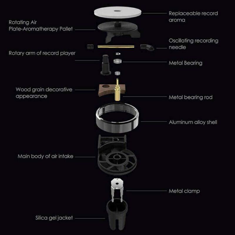 Parfum Mobil Isi 6 Refill Model Pemutar Musik Phonograph Vinyl Car Farfume Stylish Luxury