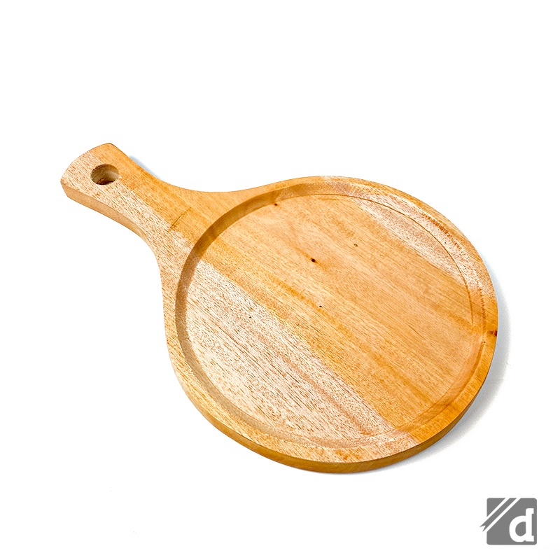 DADALALA Talenan Pizza (Tatakan Pizza) Ukuran 20 Cm Model Coak Bahan Kayu Mahoni