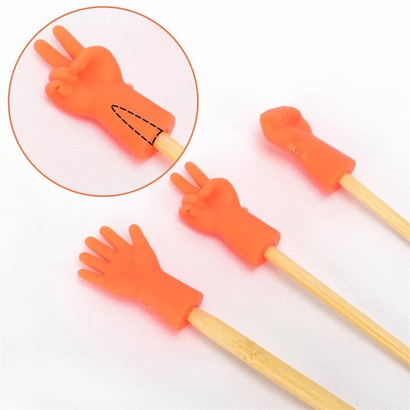 6pcs/set Karet penutup jarum knit/ knitting needle point protector BENTUK TANGAN