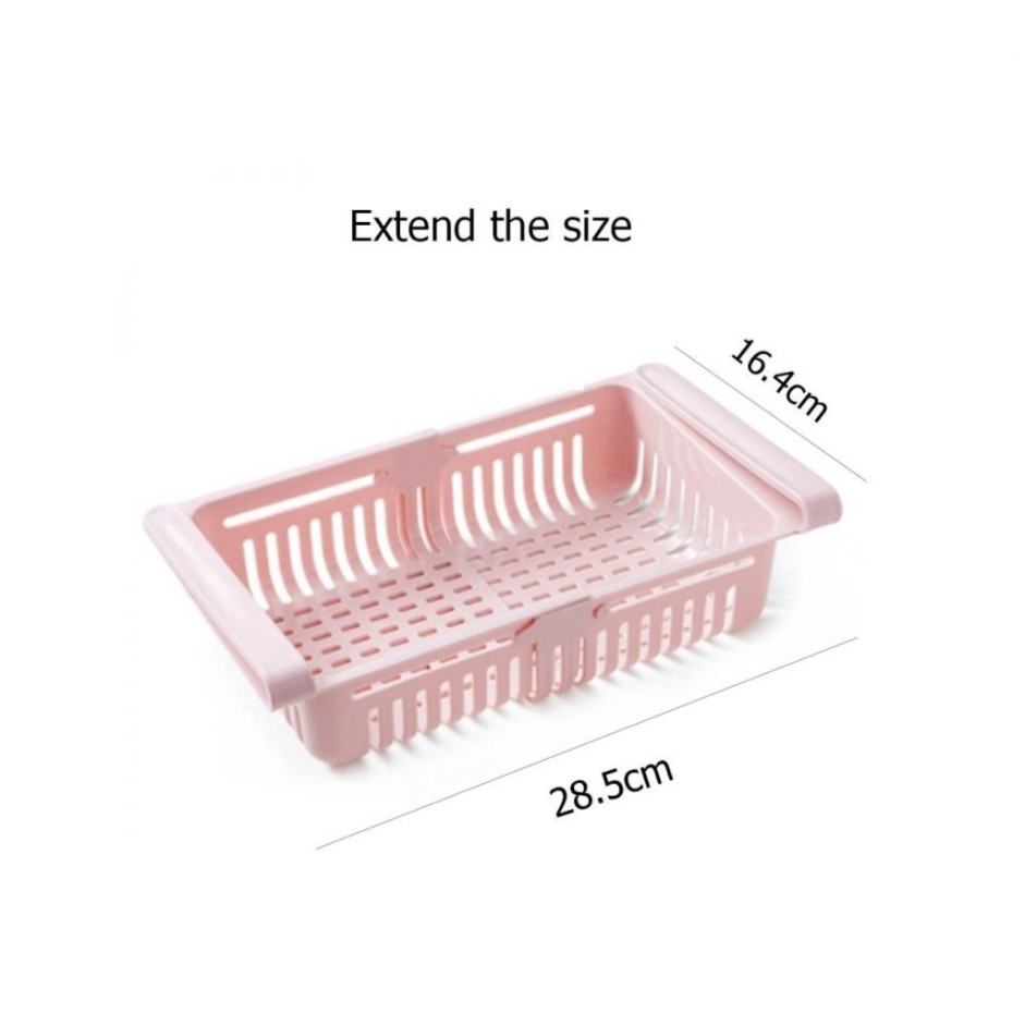 Rak Kulkas/Keranjang Kulkas Rack Sliding Serbaguna Bisa Dipanjangin Dan Dipendekin
