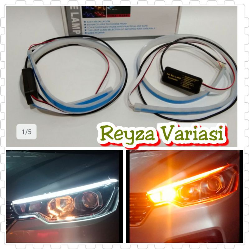 LED Slim Alis DRL Fleksibel 60cm 2Warna Headlamp New Avanza Veloz Xenia 2019 - 2020