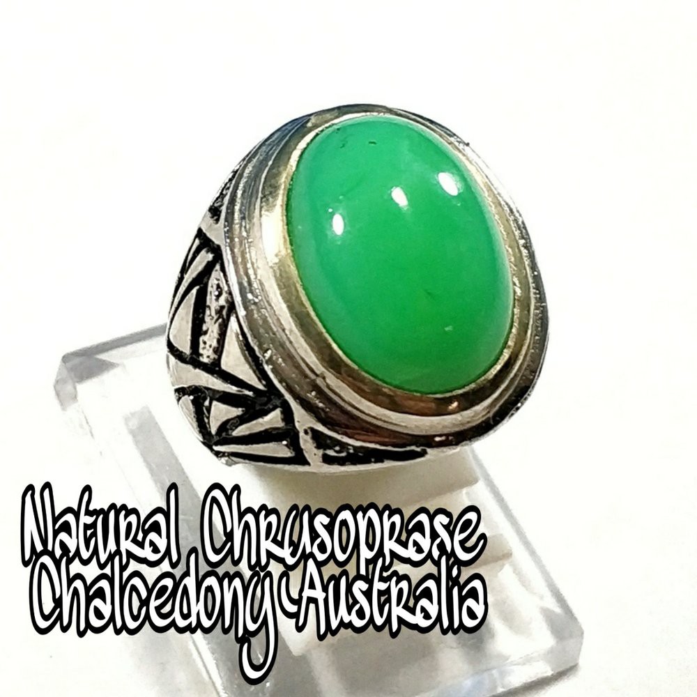 CINCIN BATU AKIK NATURAL CHRYSOPRASE CHALCEDONY AUSTRALIA