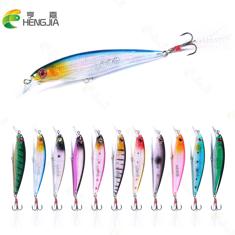 Hengjia 11Pcs Umpan Pancing Tiruan Bentuk Ikan Kecil 11cm 12.8G