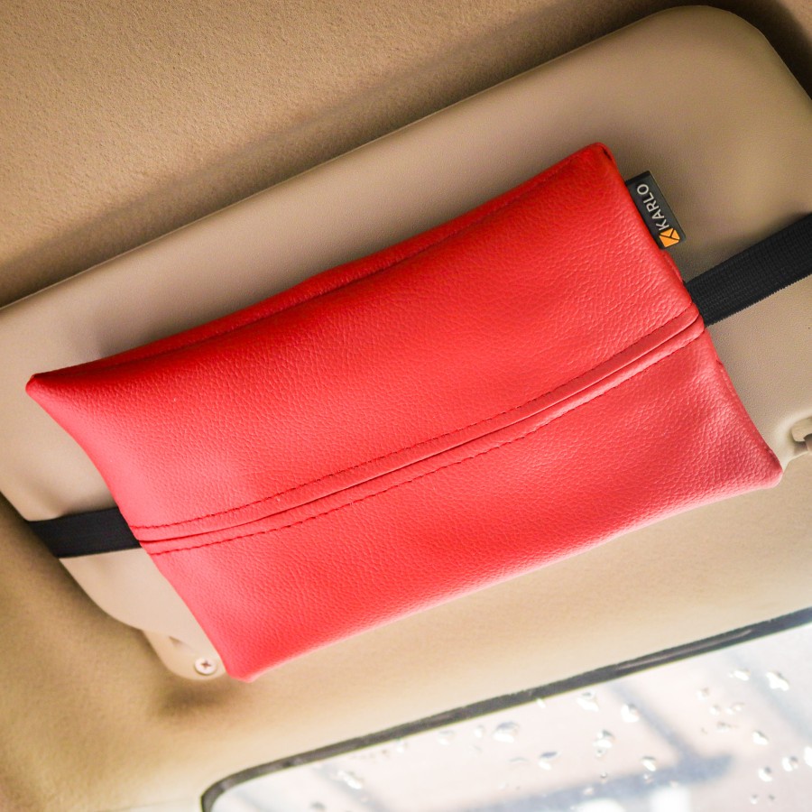 Karlo Tempat Tissue Tisu Mobil Premium Sun Visor Jok Basic Red