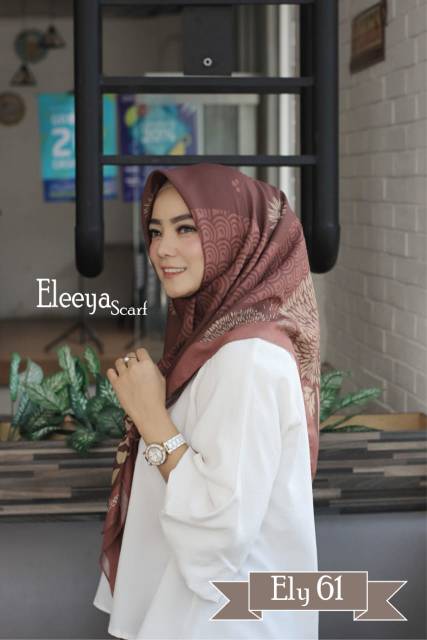 HIJAB SEGIEMPAT MOTIF ELY 61 || Eleeya Scarf