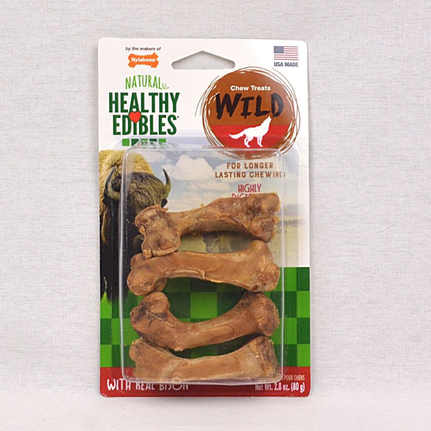 

NYLABONE Snack Anjing Healthy Edibles Wild BISON Small 4pcs